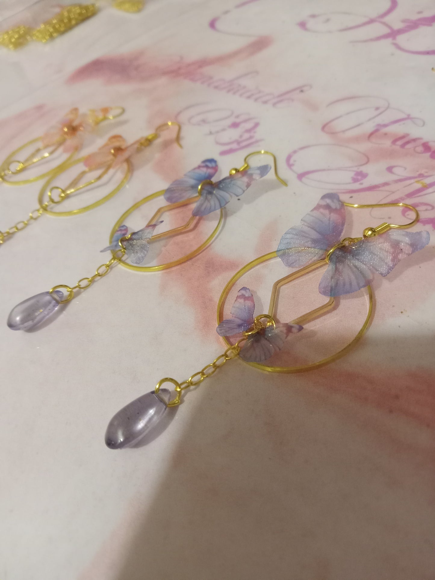 Purple Butterfly Ear Rings