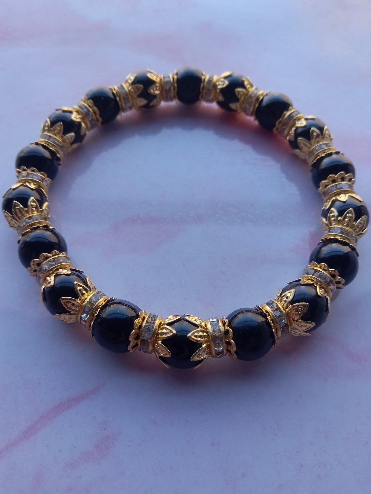 Black & Gold Bling Men's Bracelet