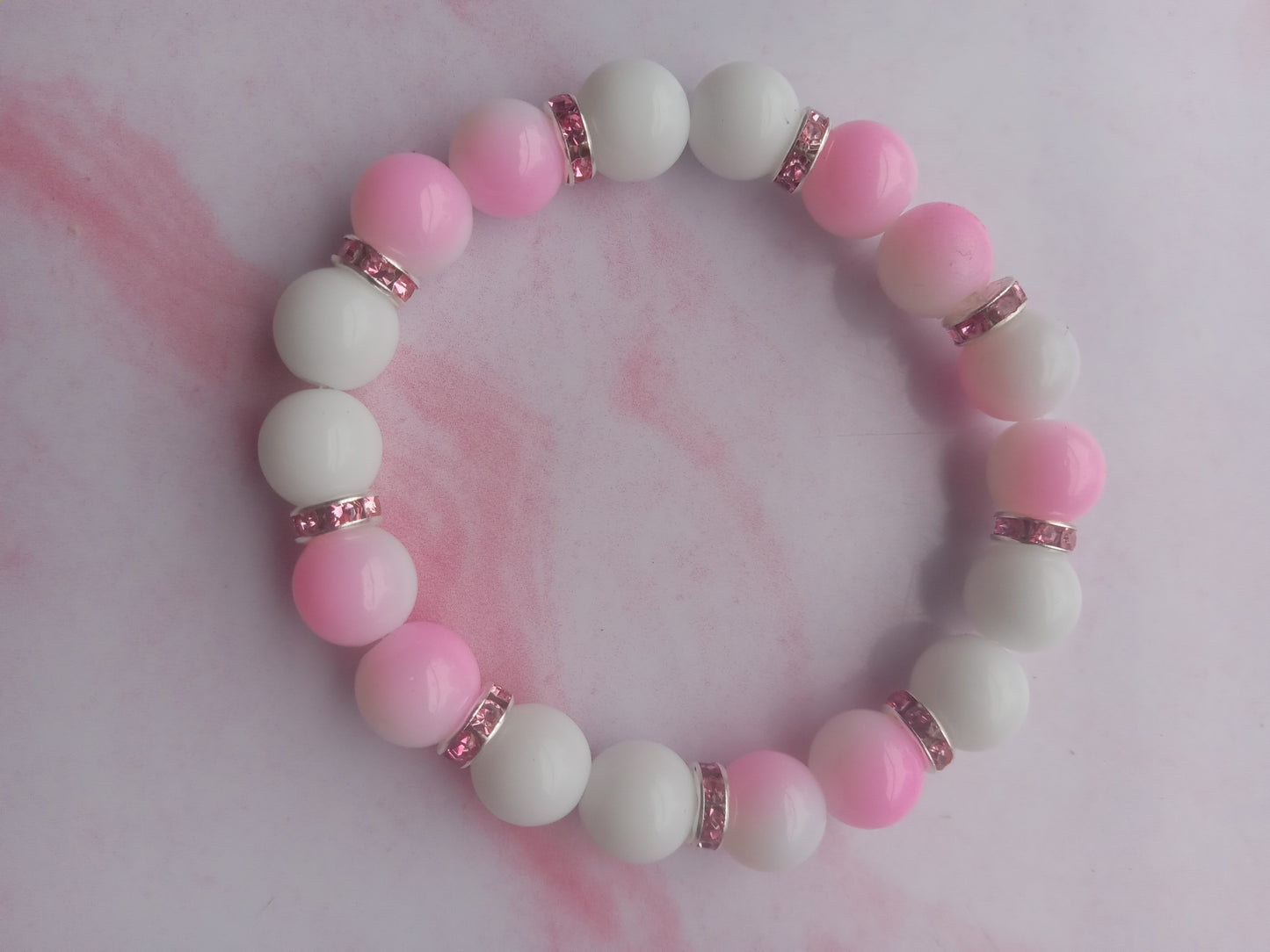 Pink Bubble Gum Bling Beaded Bracelet