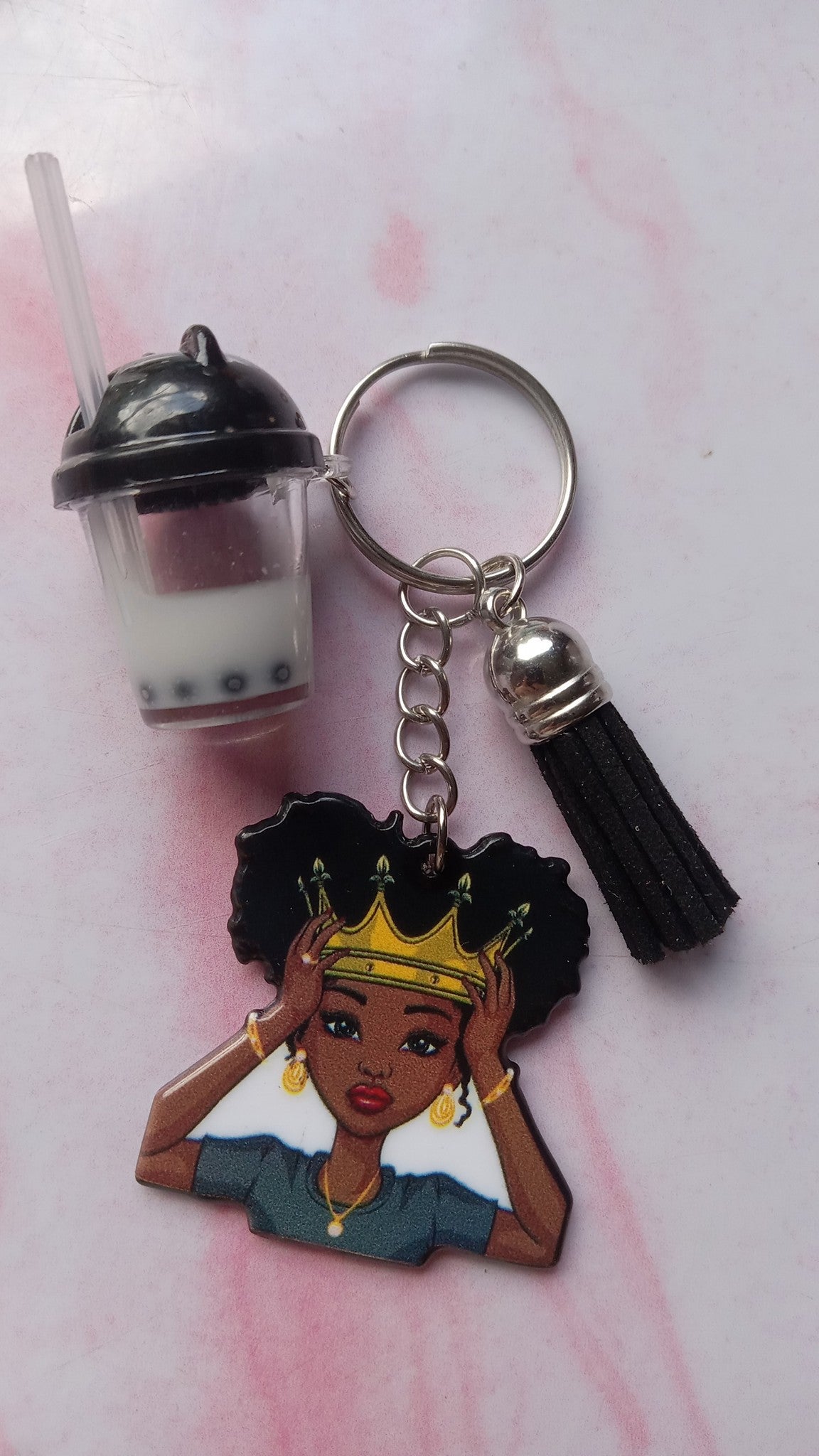Black Queen Fruit Shake Key Chain