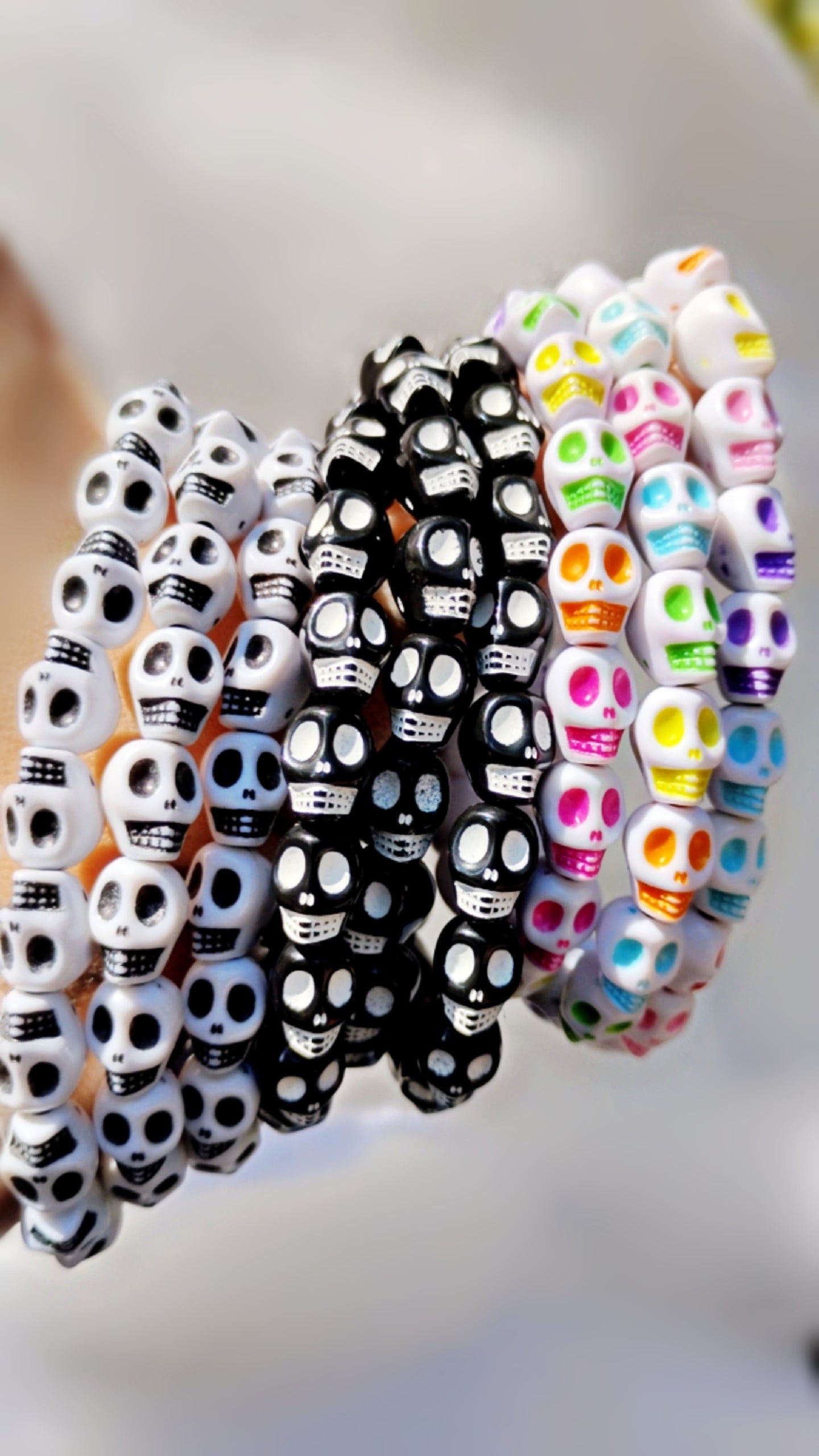Spooky Skeleton Beaded Bracelets