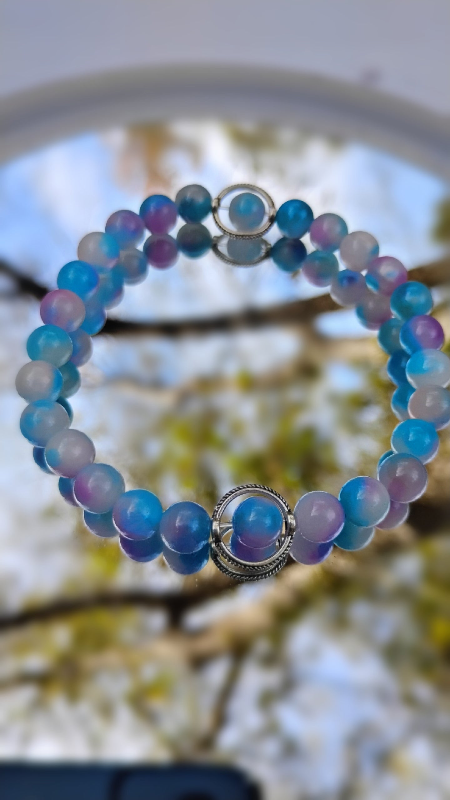 Blue / Purple Jade Crystal Stone Bracelet