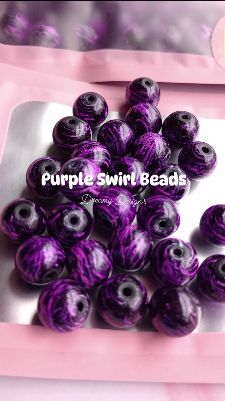 Purple Swirl Bead Bag