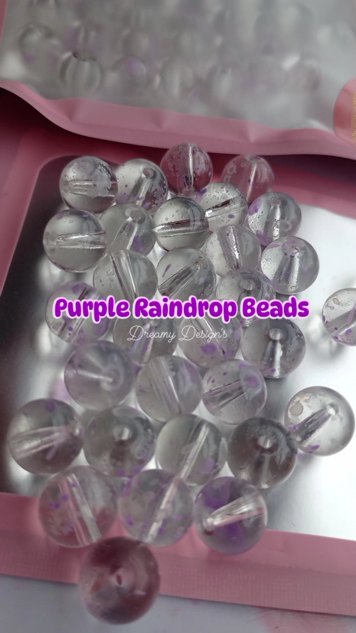 Purple Raindrop Bead Bag