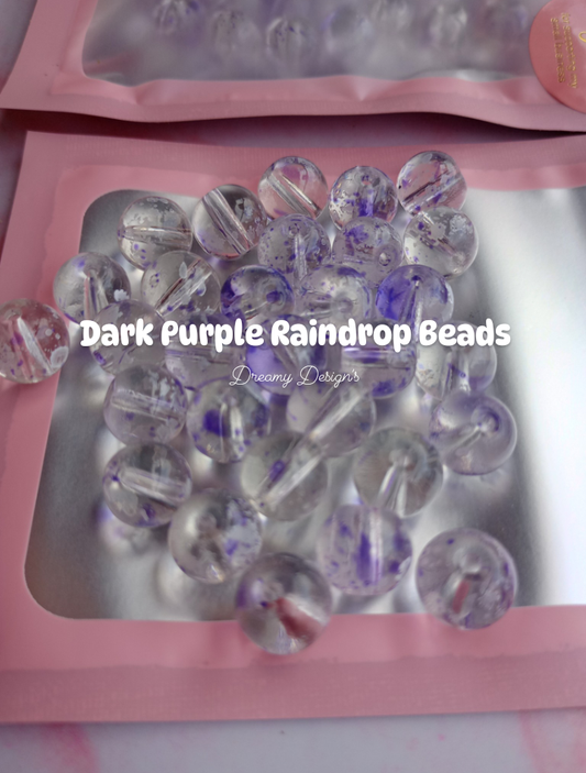 Dark Purple Raindrop Bead Bag