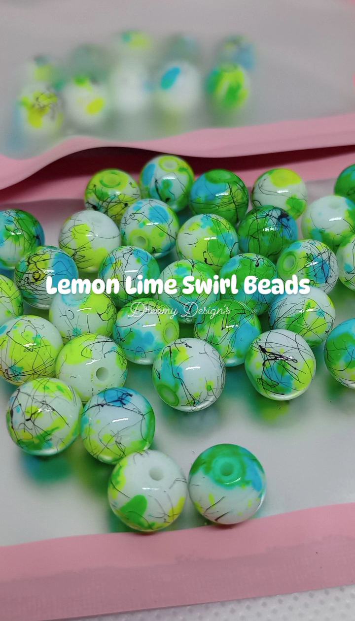 Lemon Lime Swirl Bead Bag