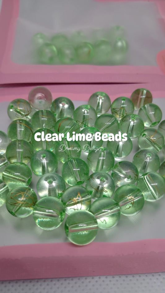 Clear Lime Bead Bag