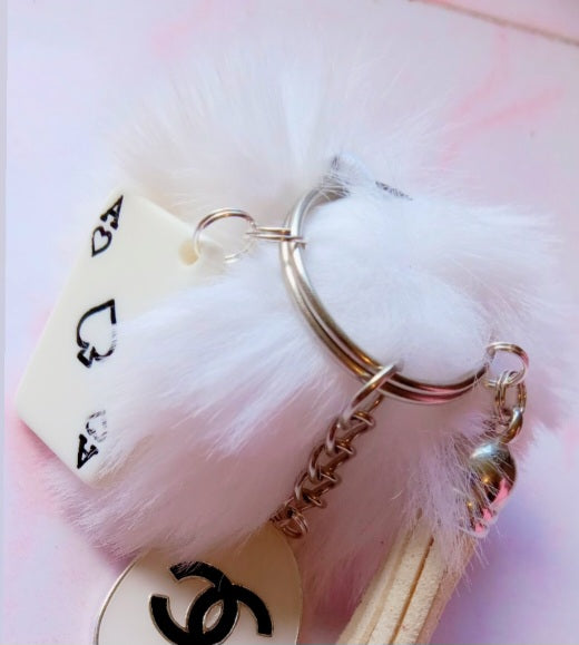 White Card Key Chain