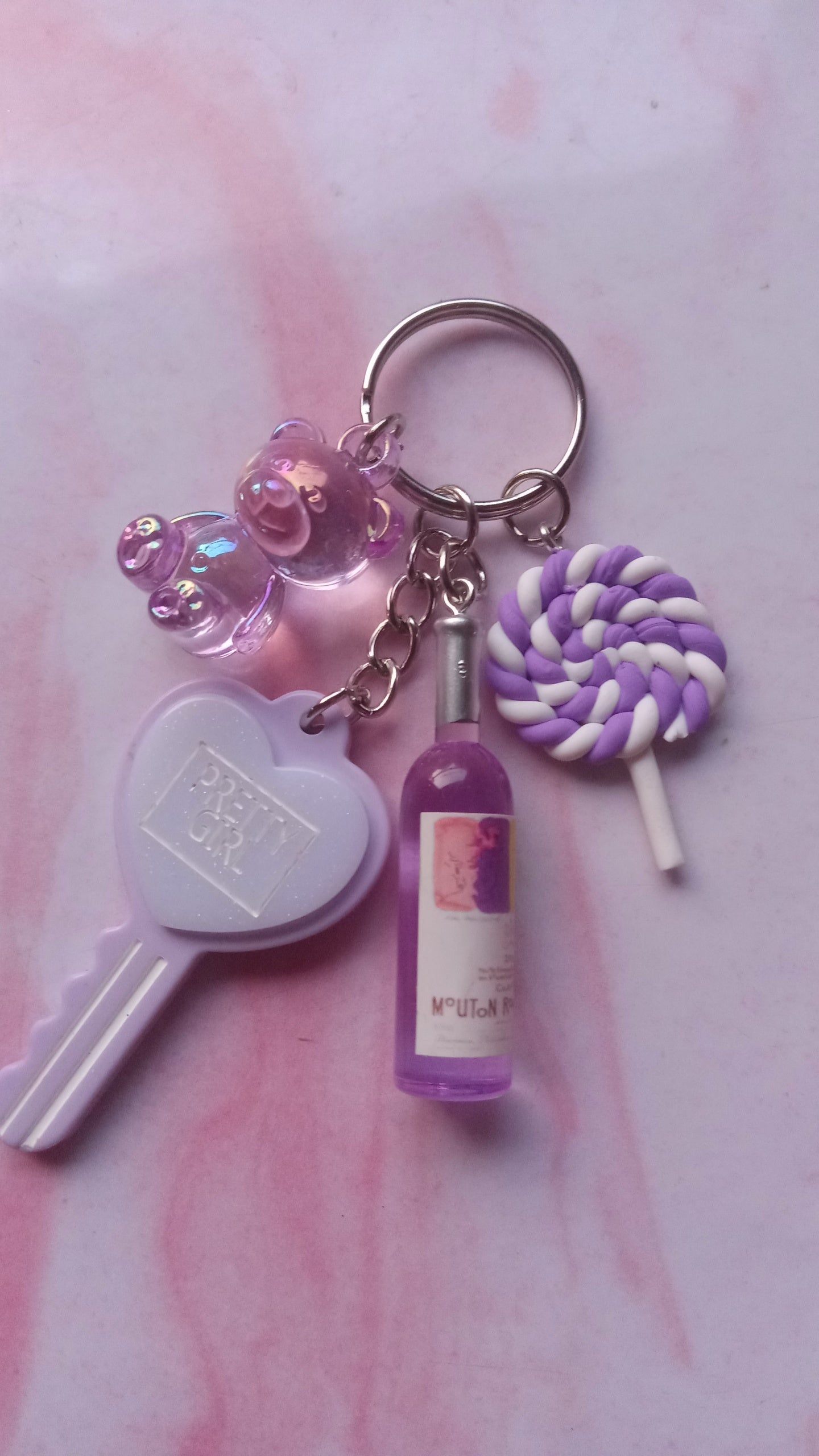 Purple Pretty Girl Key Chain