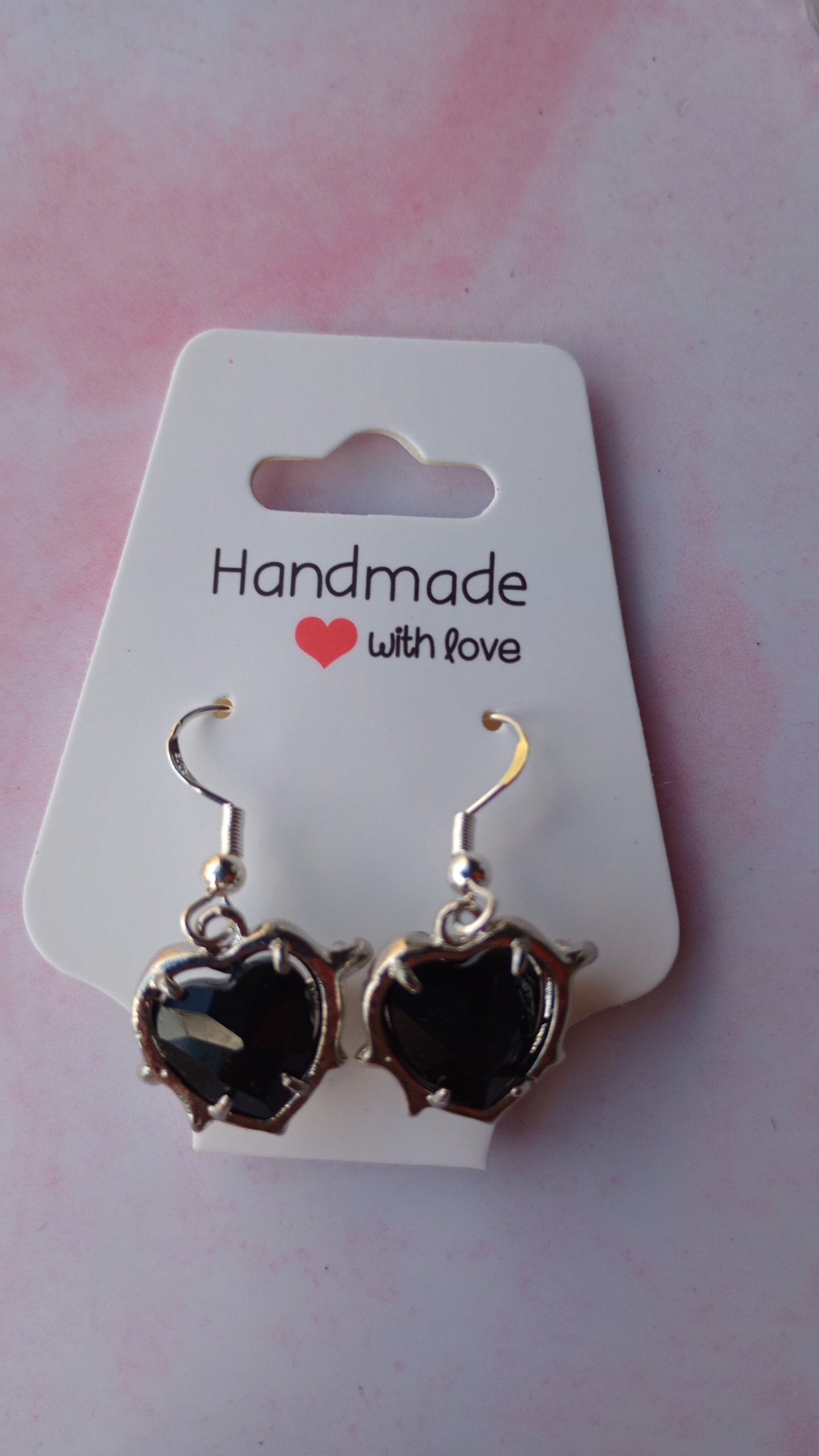 Black Heart Ear Rings