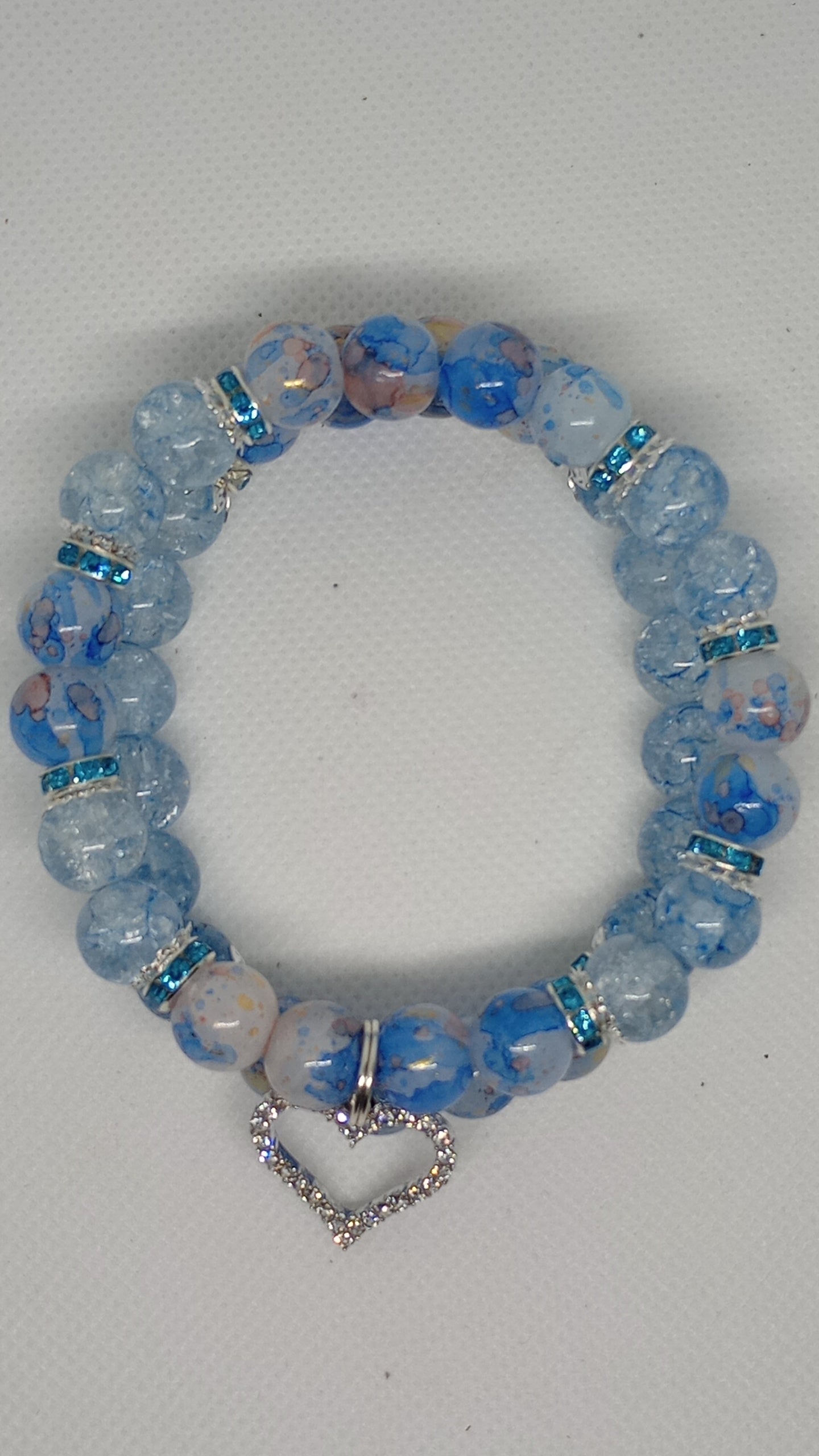 Blue Love Charm Bracelet Set