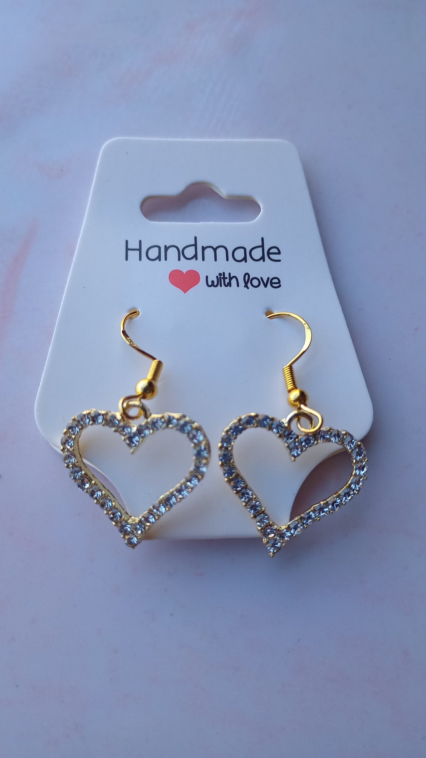 Gold Heart Ear Rings