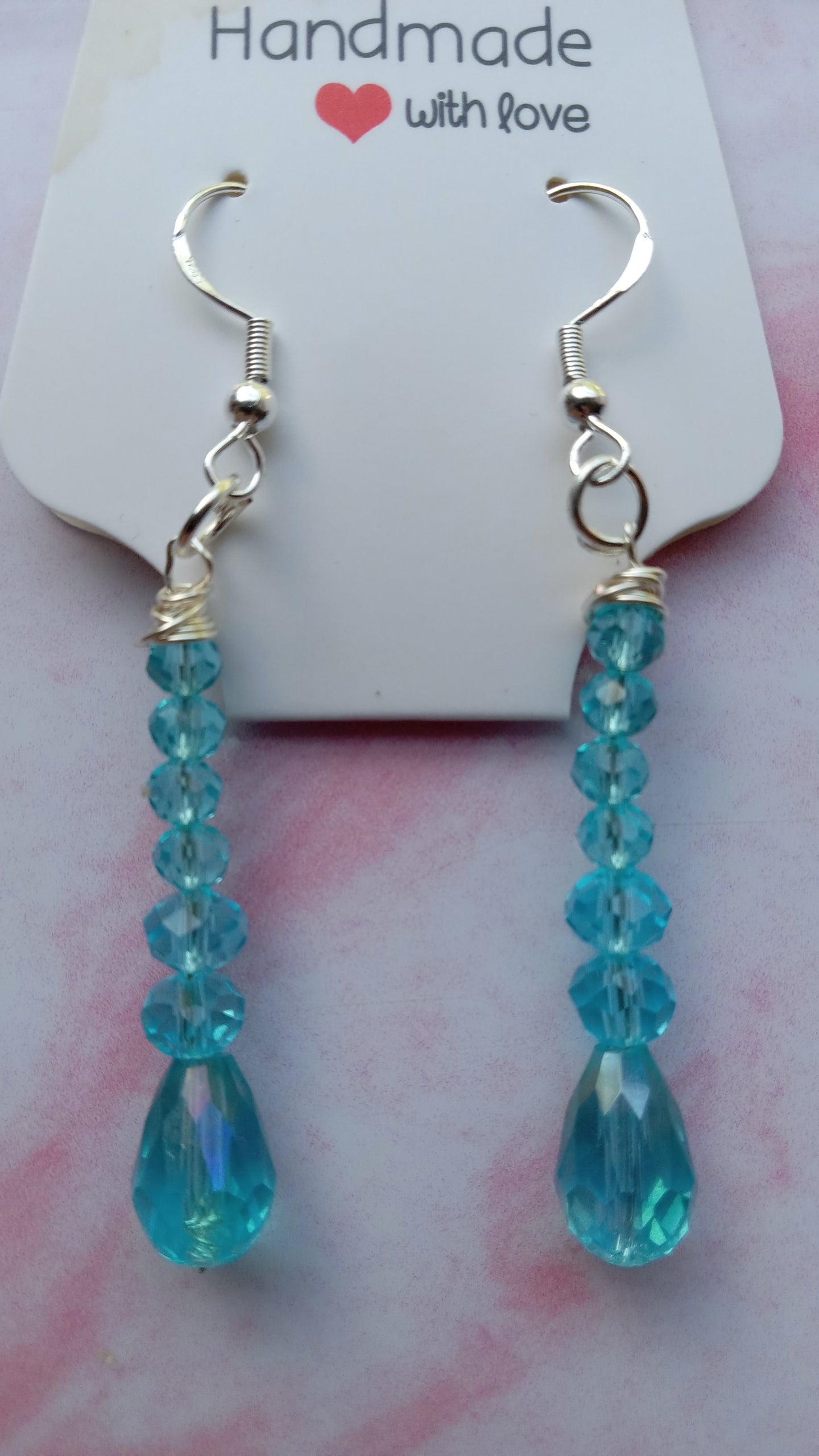 Blue Bling Ear Rings