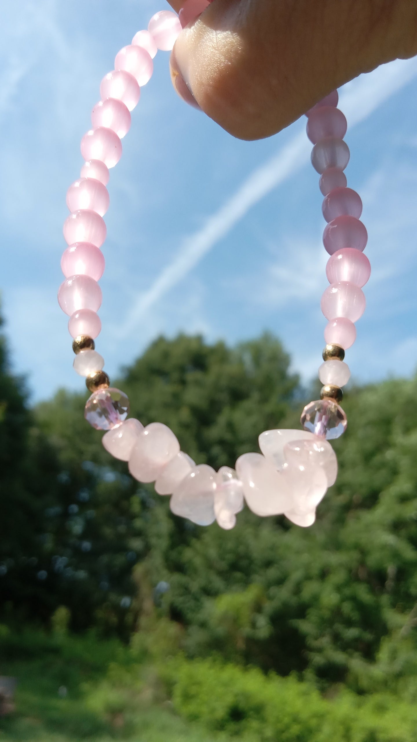 Rose Quartz Crystal Stone Bracelet