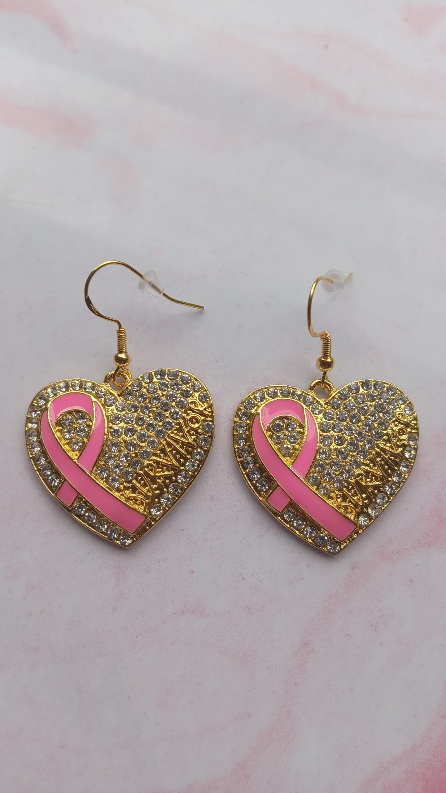 Ribbon Heart Ear Rings