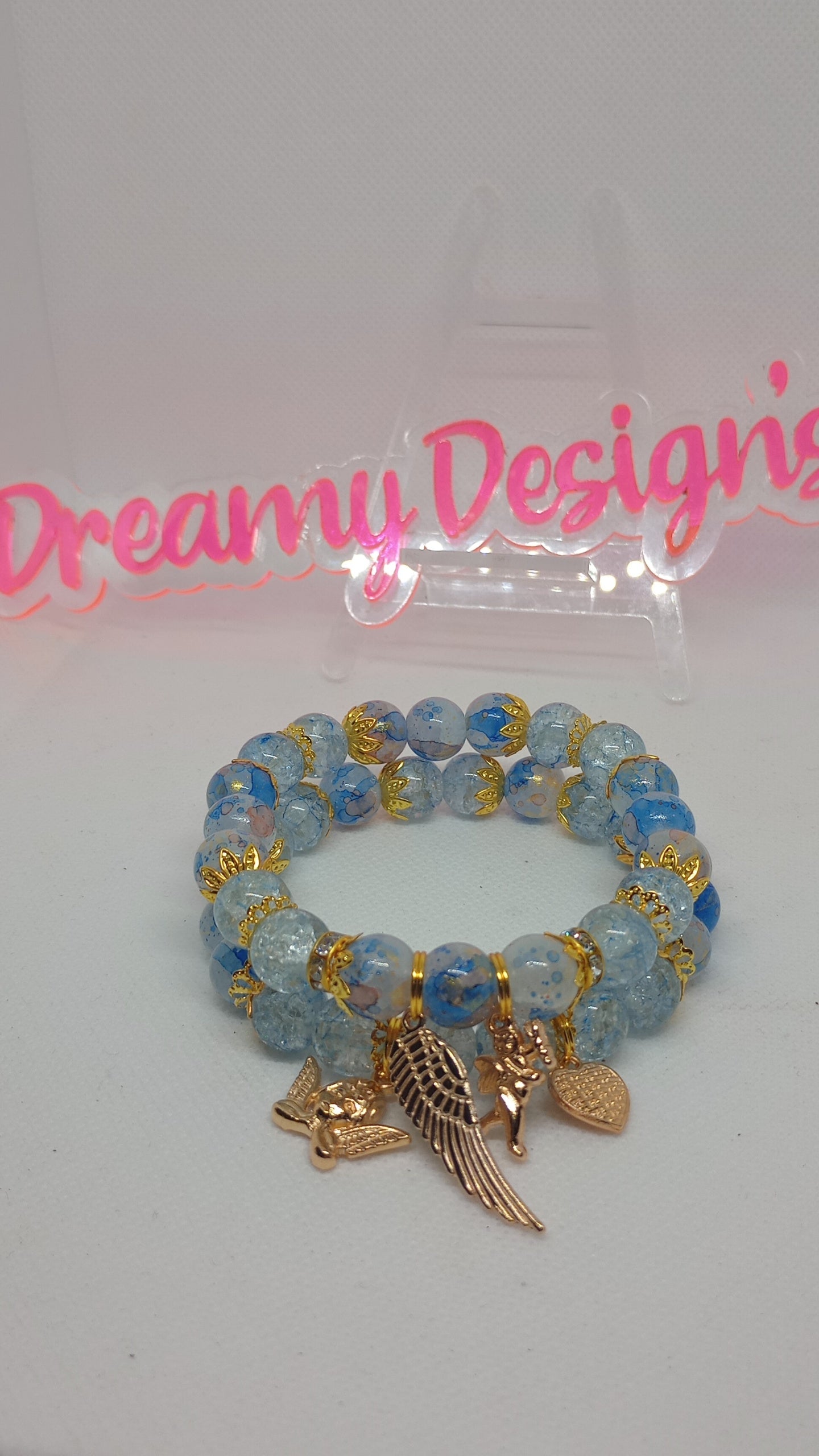 Angel Wing Charm Bracelet Set