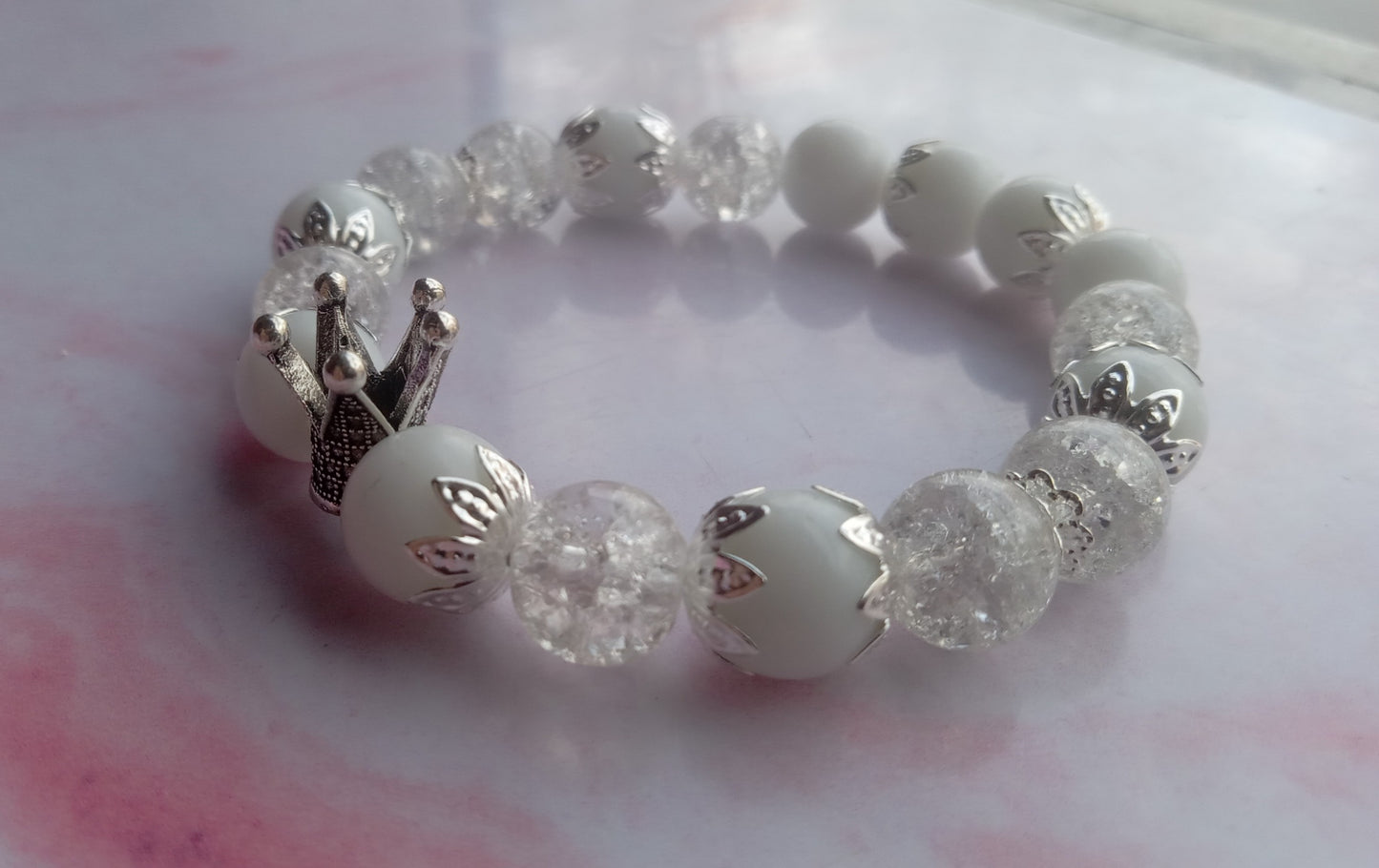 White Crowned King Men's Bracelet