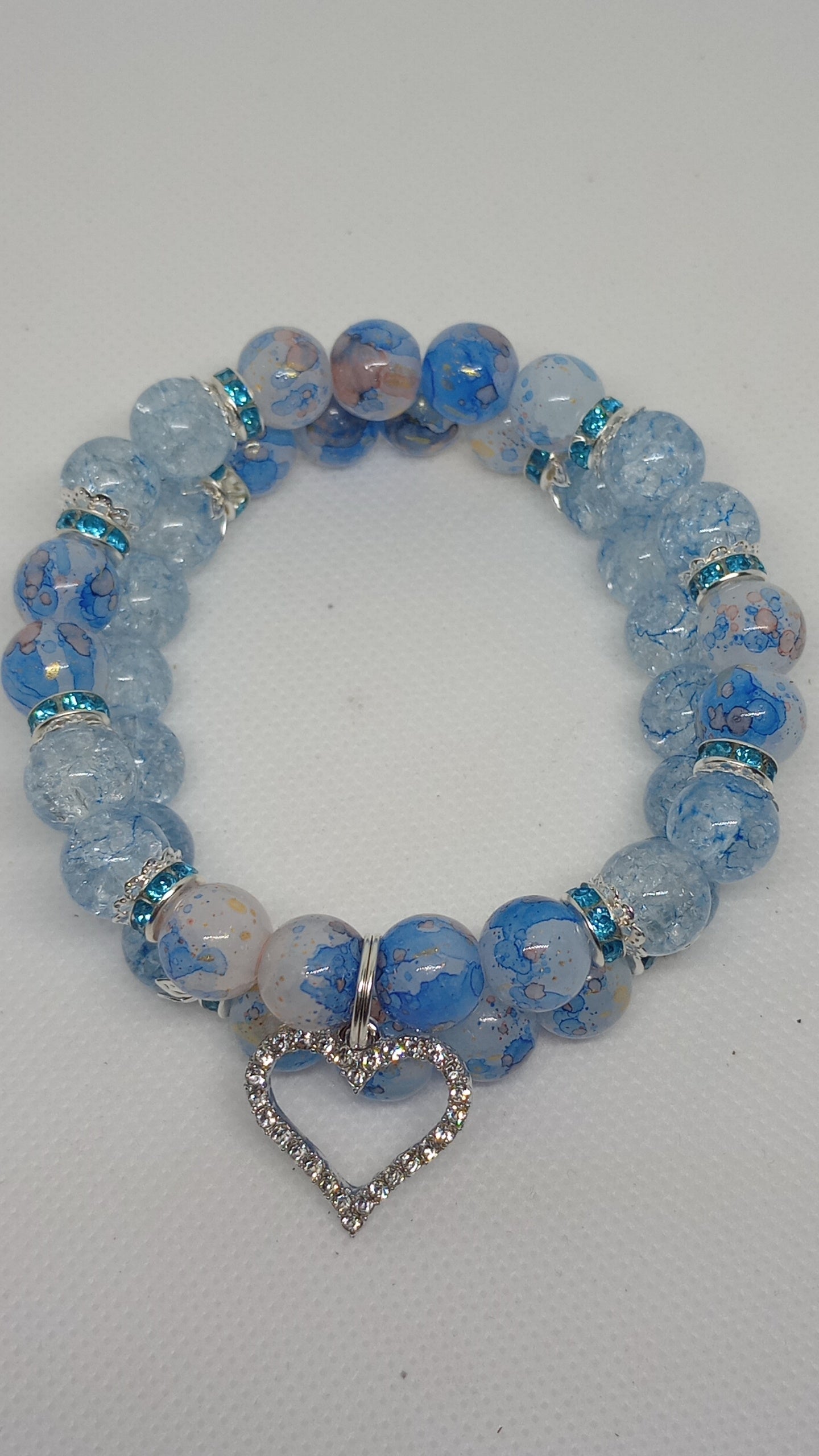 Blue Love Charm Bracelet Set