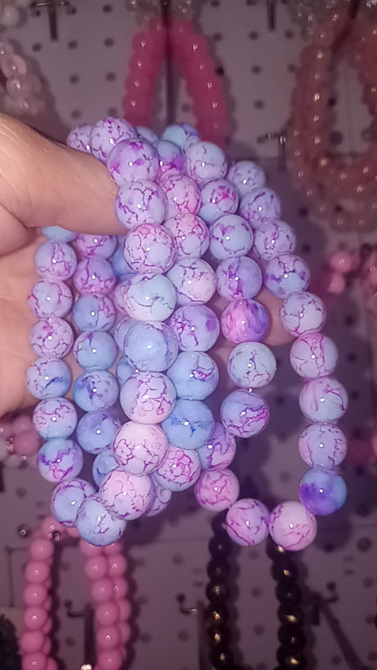 Purple Galaxy Beaded Bracelet