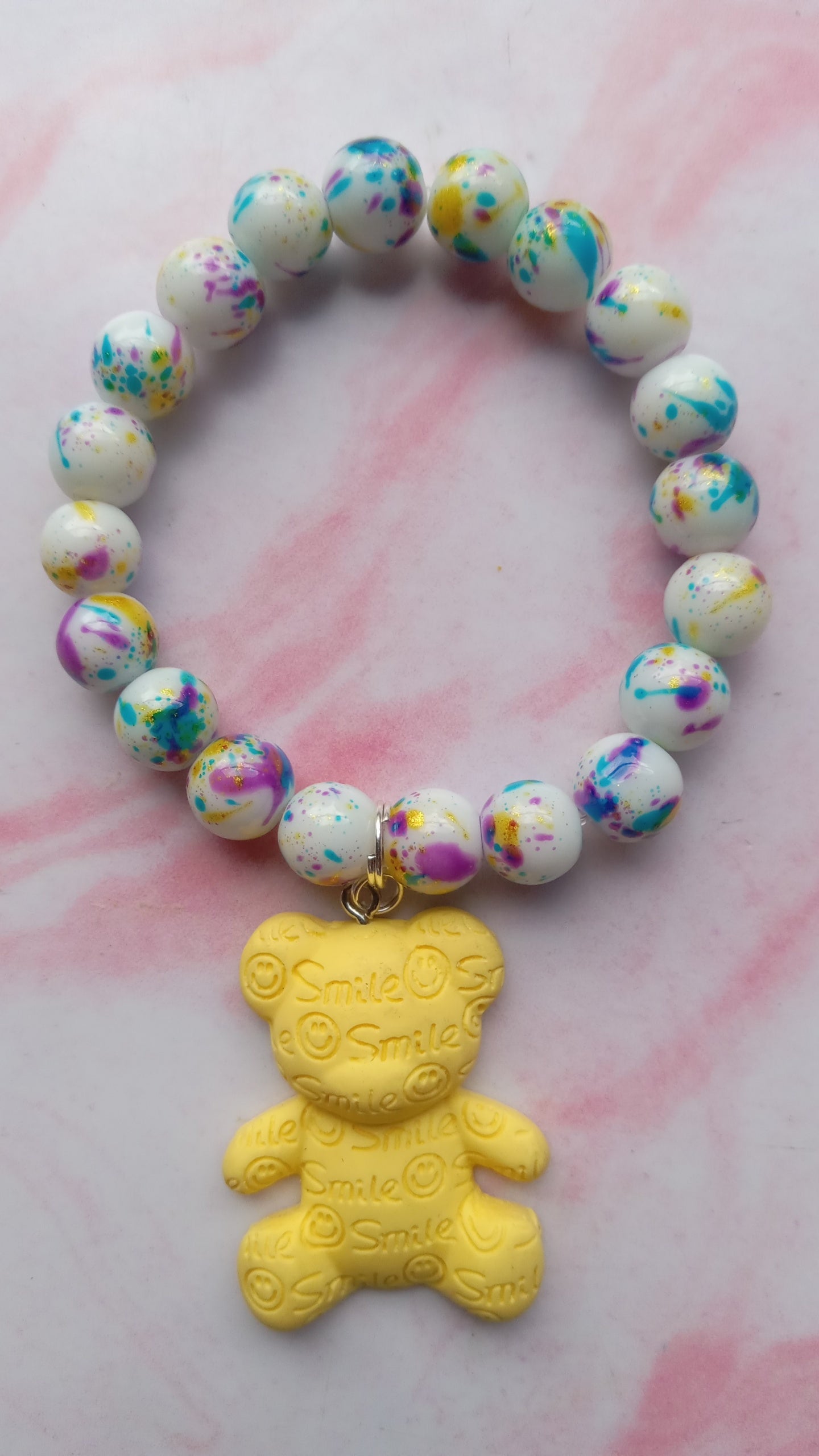 Yellow Smile Bear Charm Bracelet