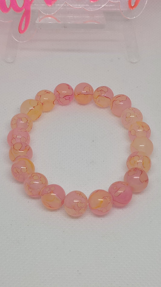 Pink Lemonade Beaded Bracelet