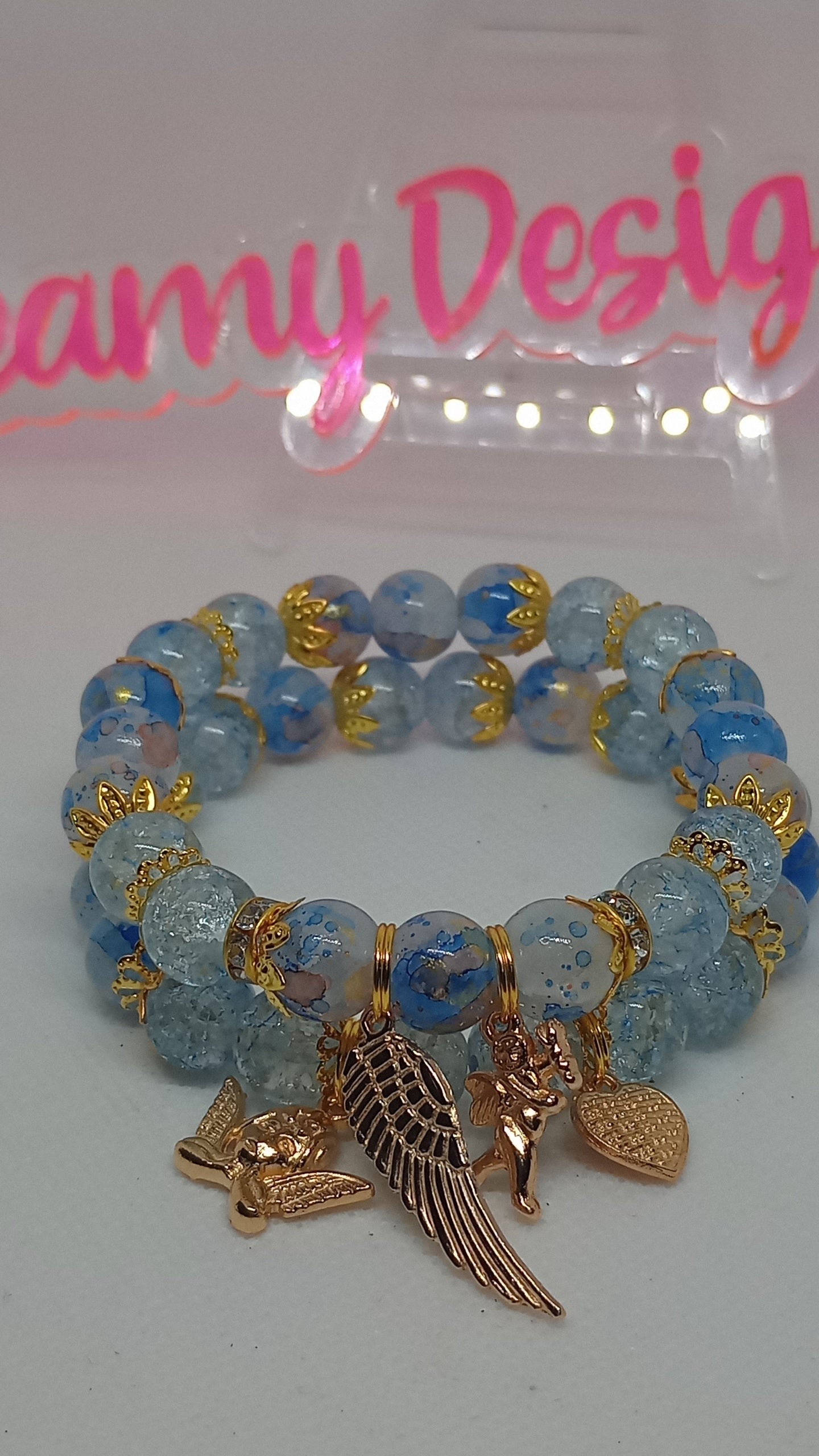 Angel Wing Charm Bracelet Set