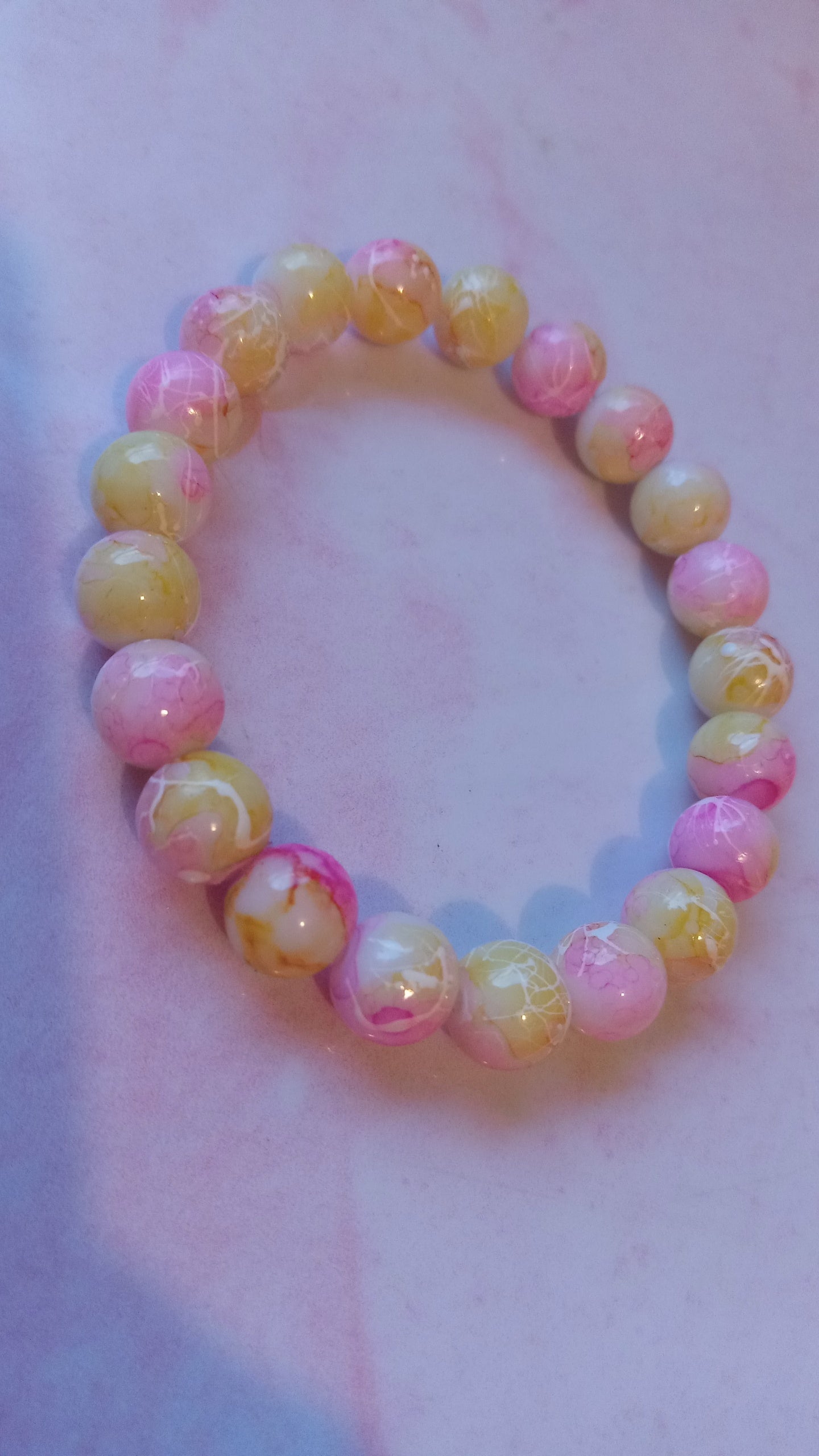 Pink Lemonade Beaded Bracelet