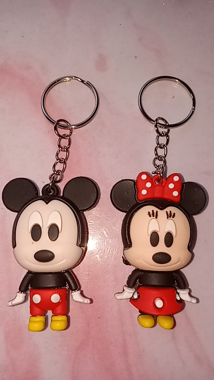 Minnie & Mickey Mouse Matching Key Chain Set
