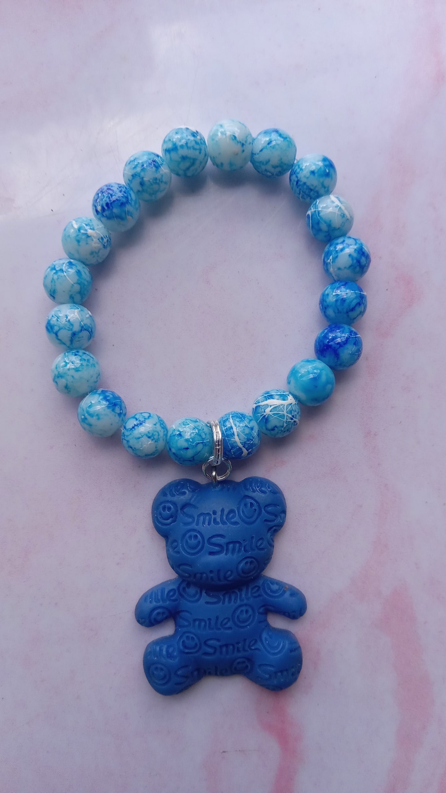 Dark Blue Bear Charm Bracelet