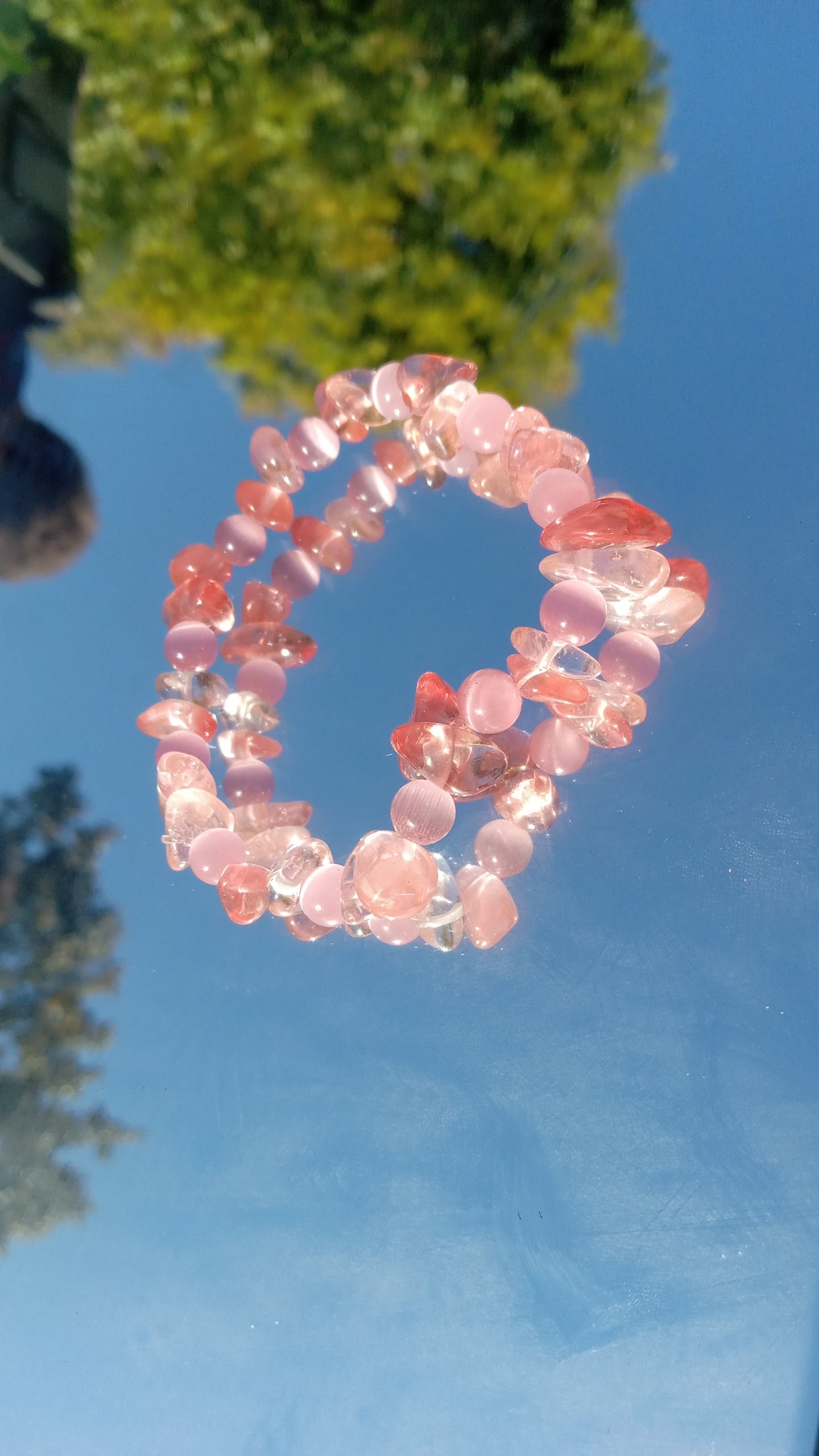 Pink Termaline Crystal Stone Bracelet