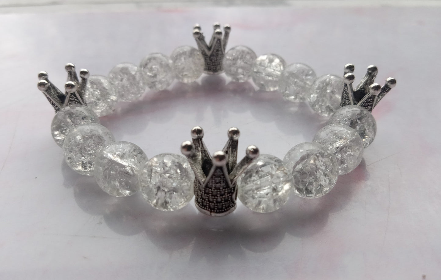 Crystal Silver King Men's Bracelet