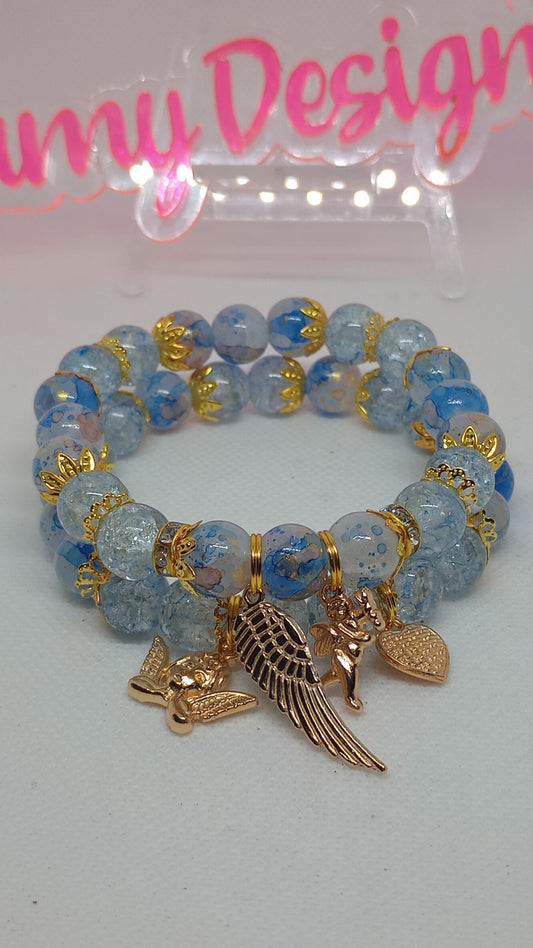 Angel Wing Charm Bracelet Set