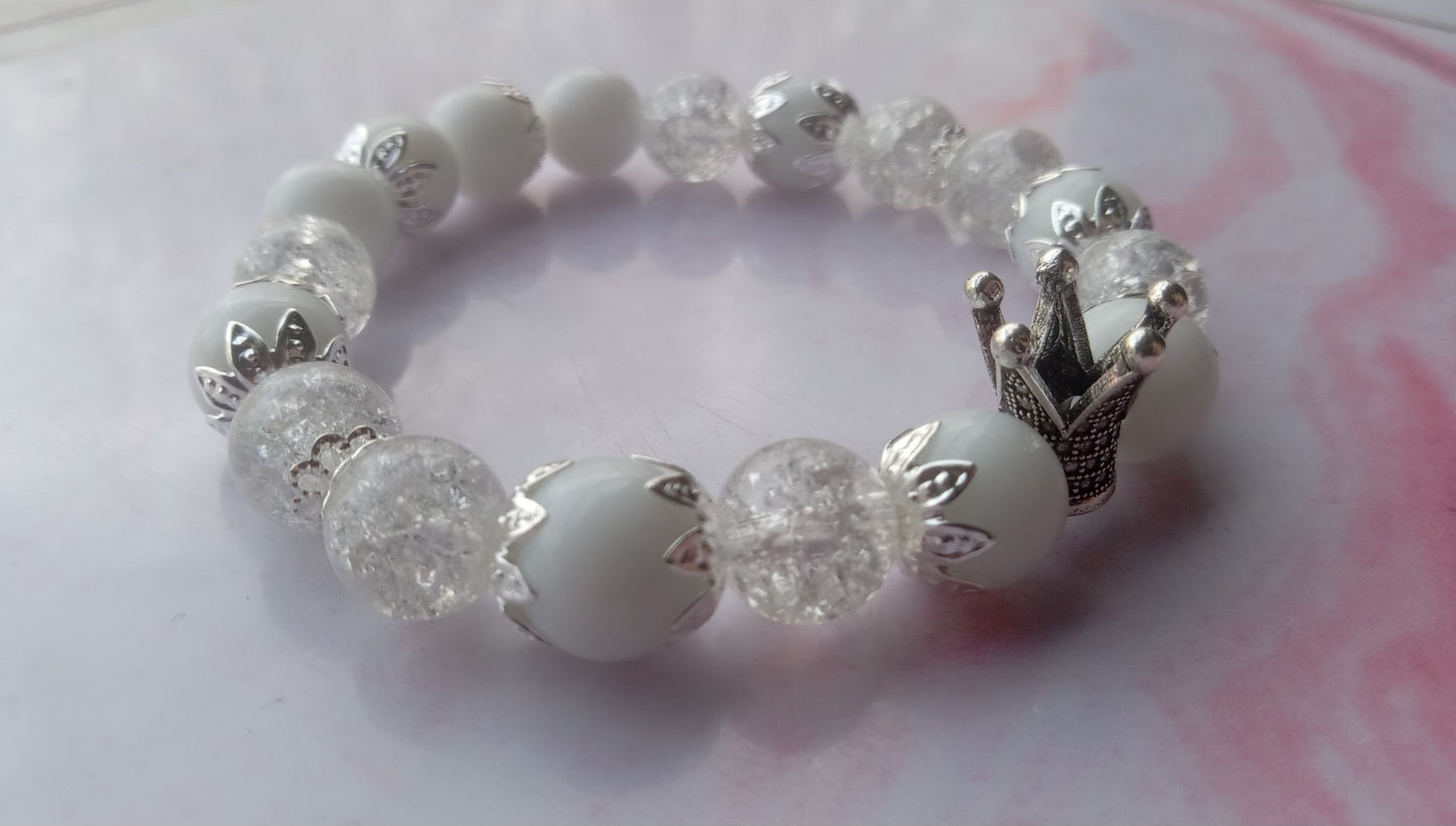 White Crowned King Men's Bracelet