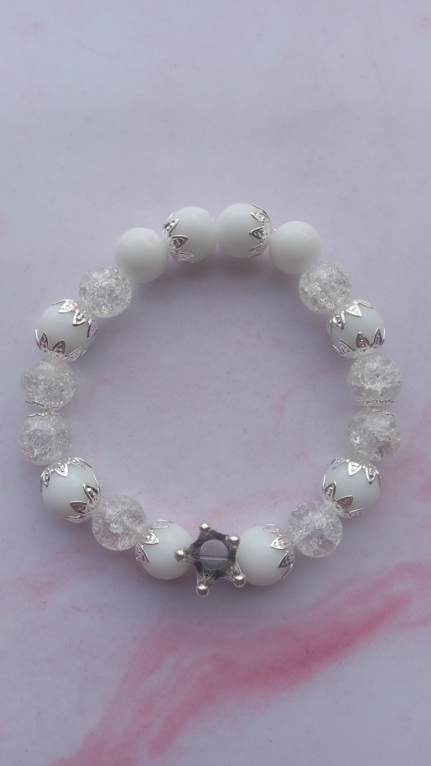 White Crowned King Men's Bracelet