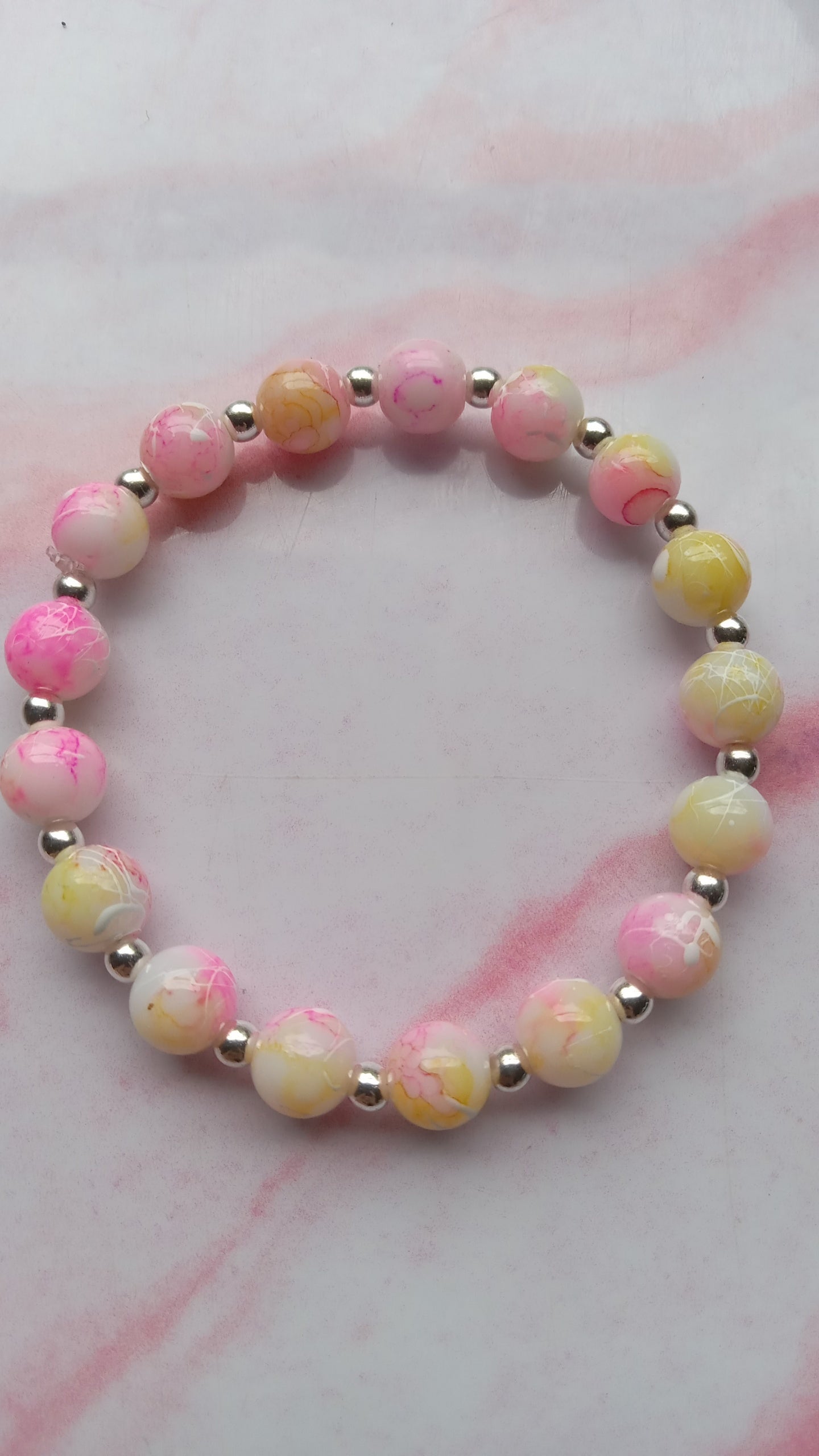Pink Lemonade Beaded Bracelet