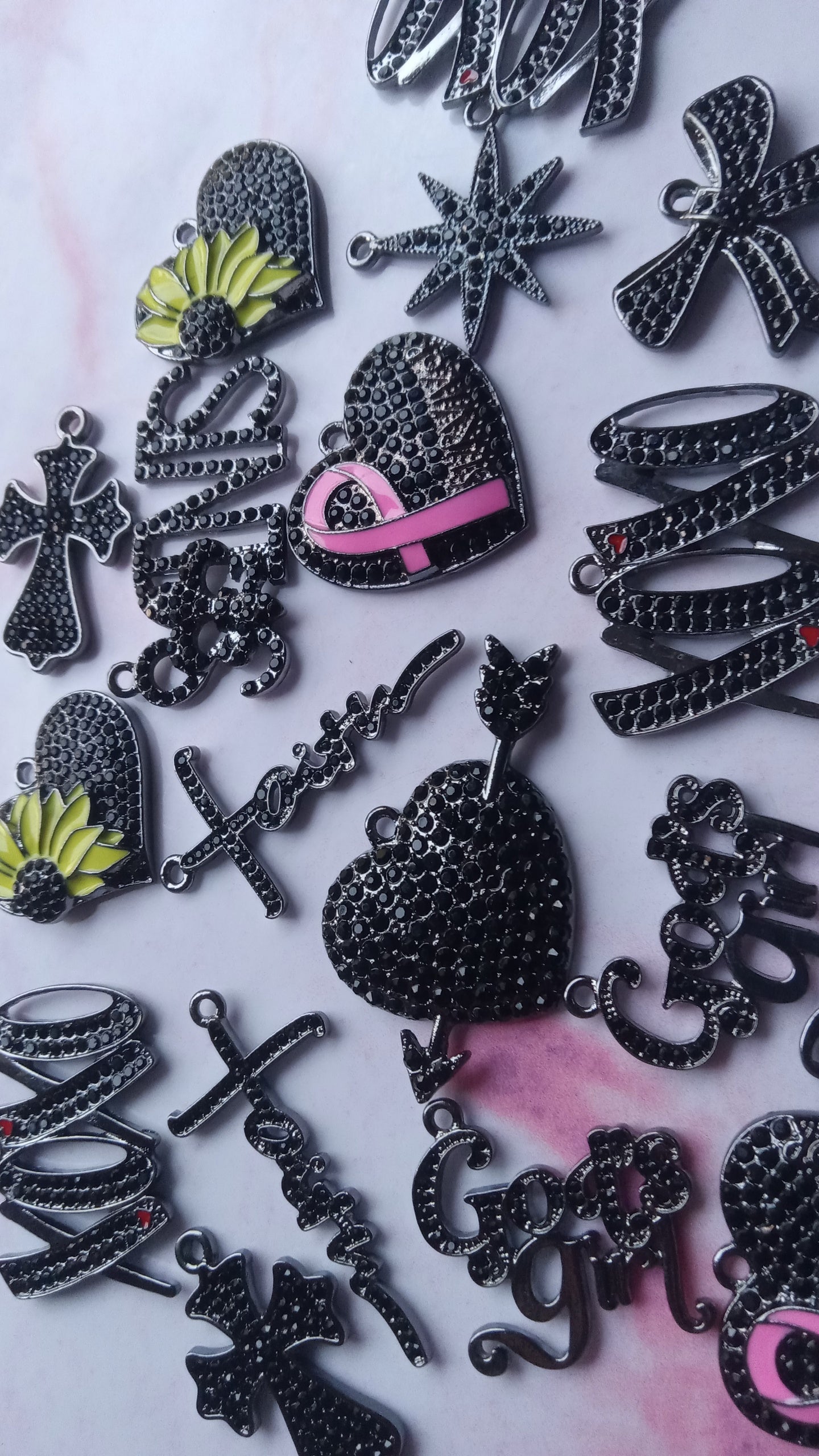 Black Bling Charms