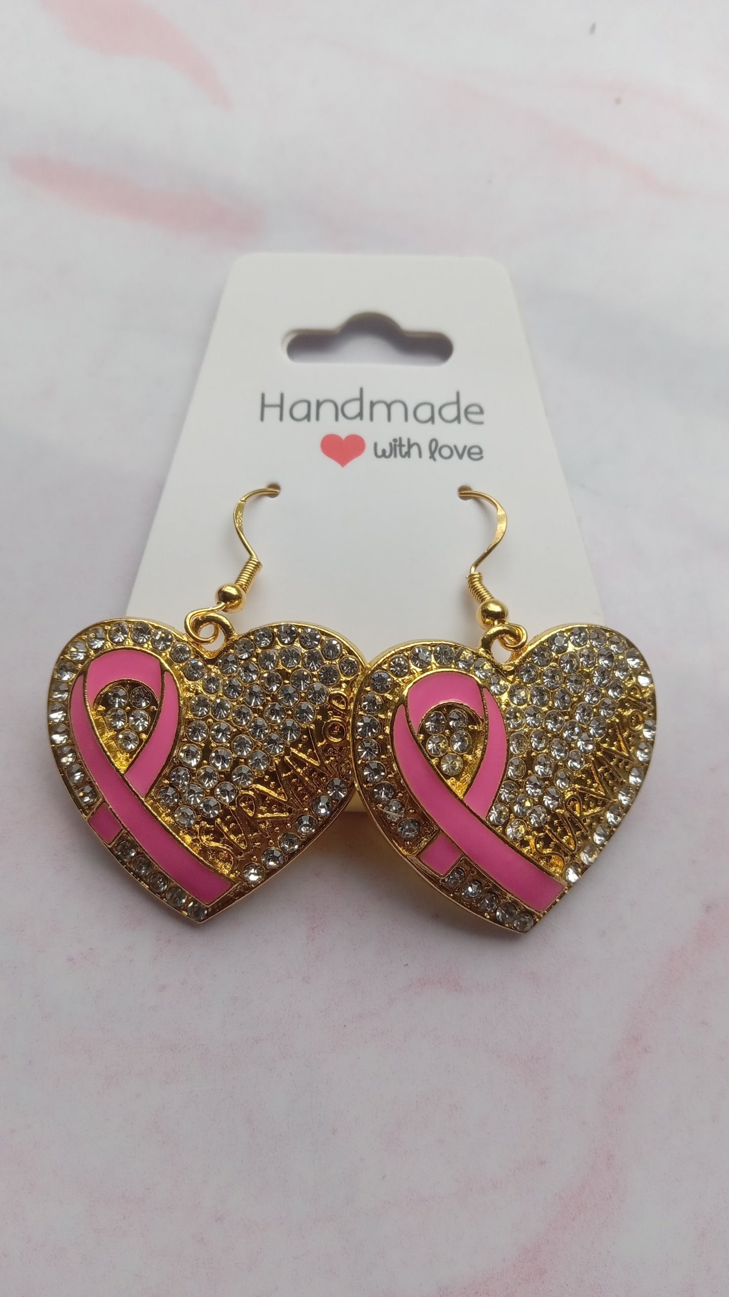 Ribbon Heart Ear Rings