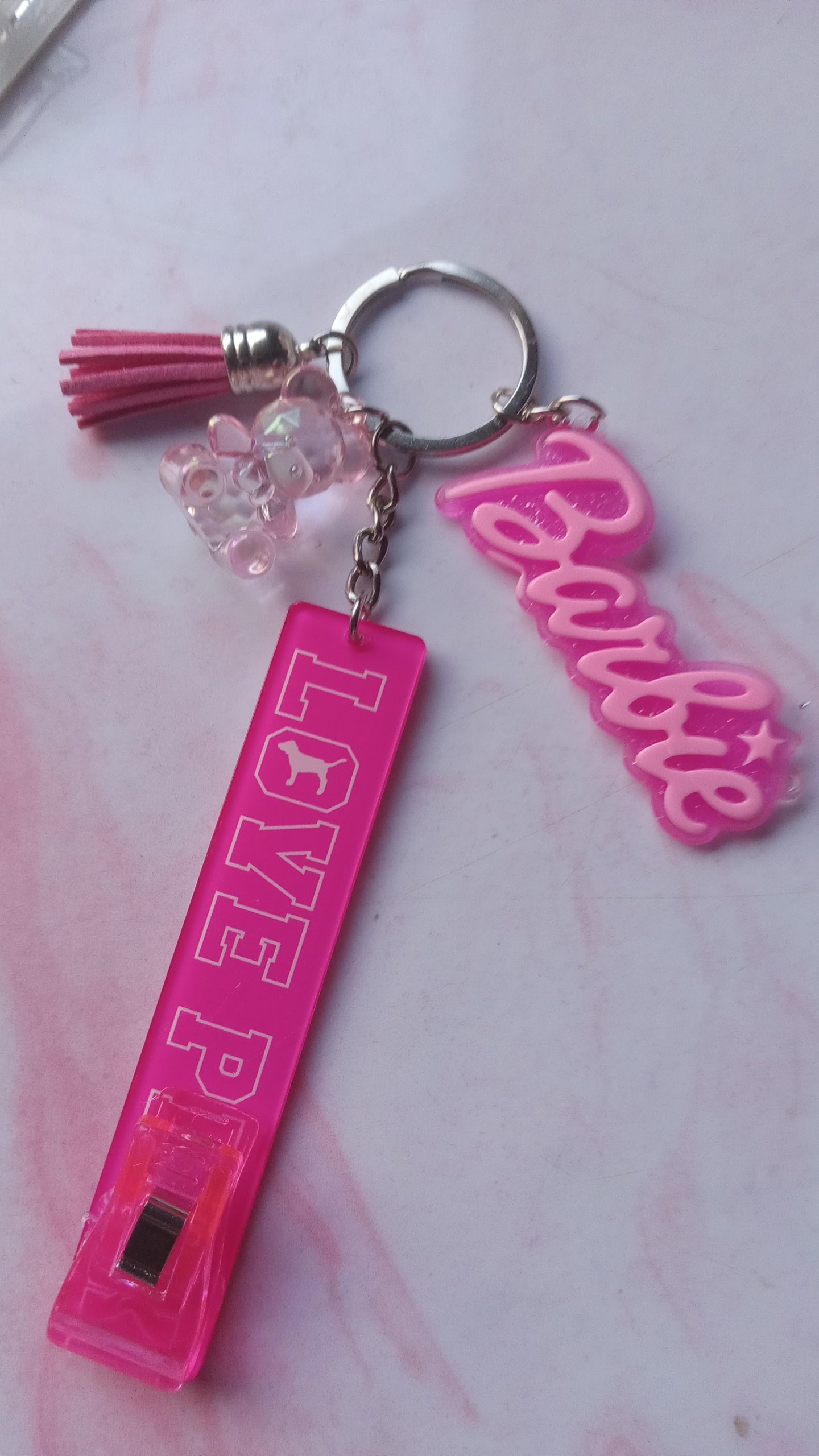 Pink Barbie Key Chain