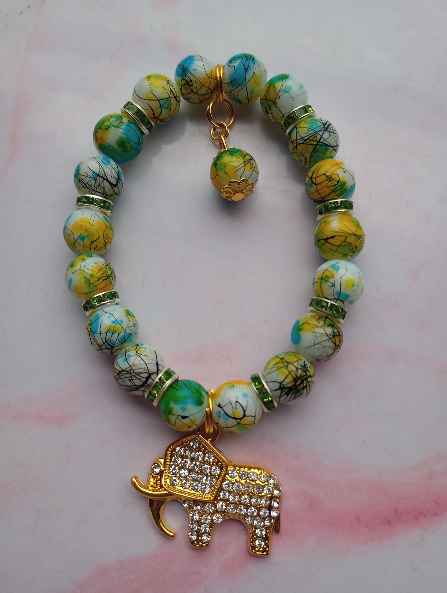 Tropical Elephant Charm Bracelet