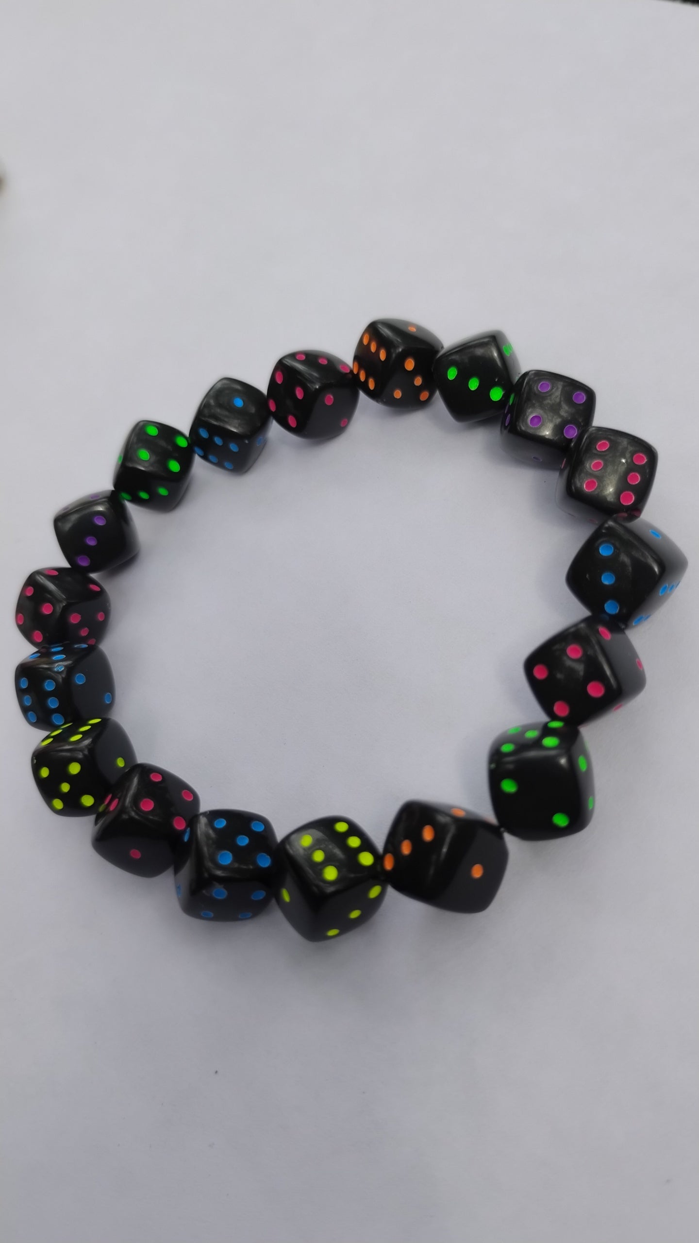 Rainbow Dice Beaded Bracelet