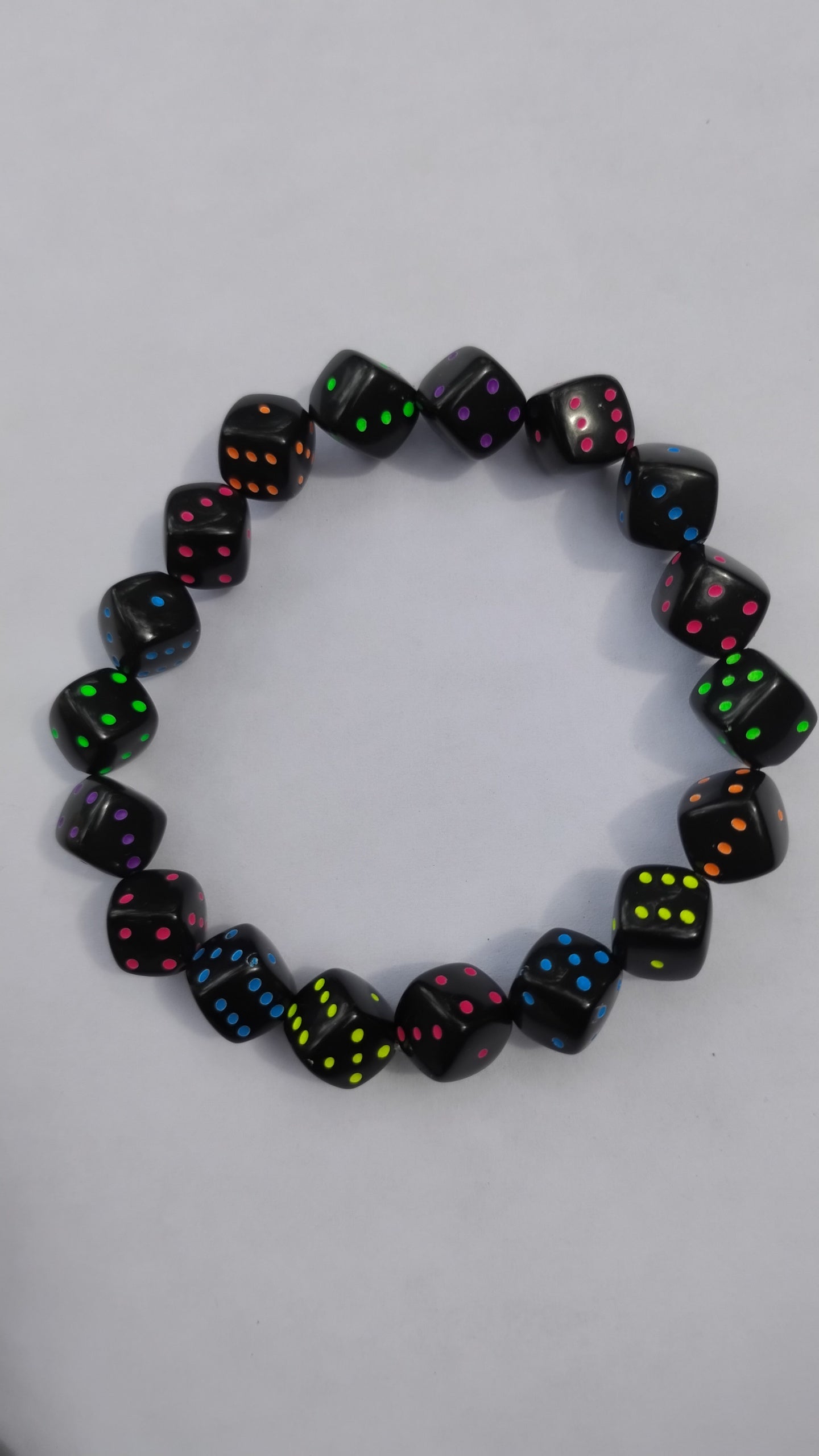Rainbow Dice Beaded Bracelet