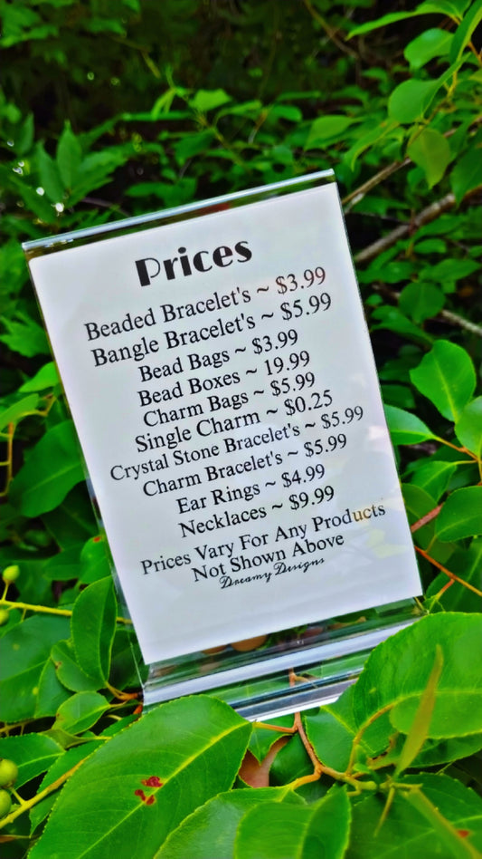 Products Price List Acrylic Stand