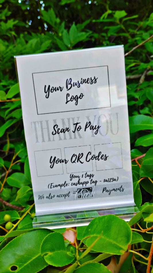 Scan To Pay QR Code Acrylic Stand