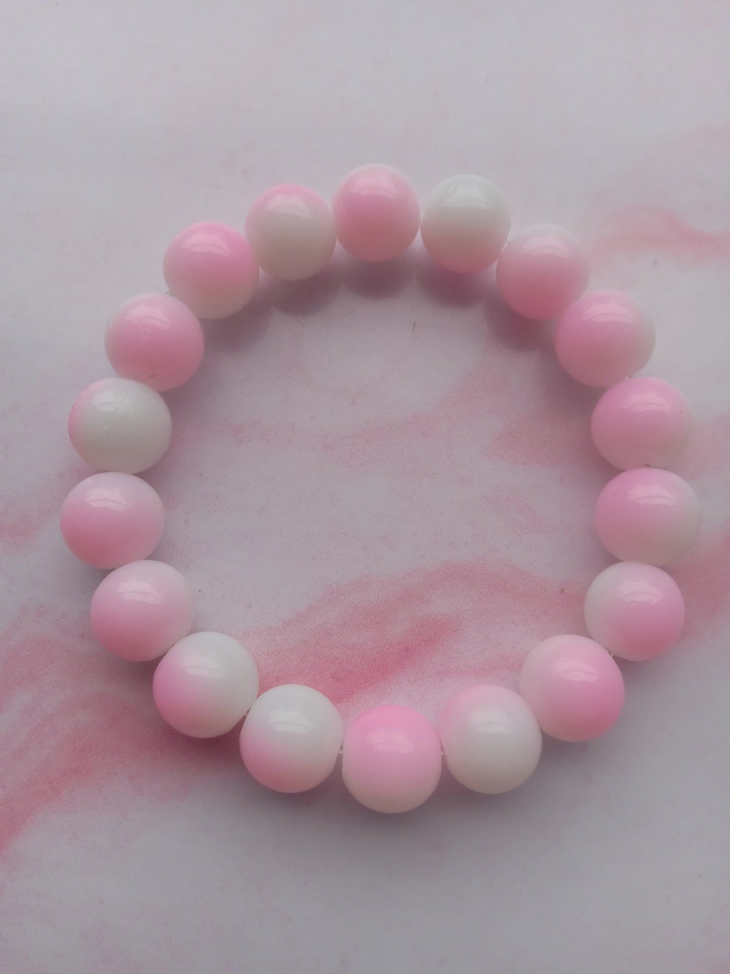 Pink Bubble Gum Beaded Bracelet