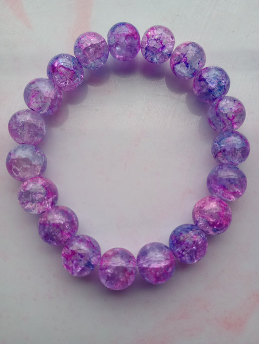 Purple Crystal Beaded Bracelet