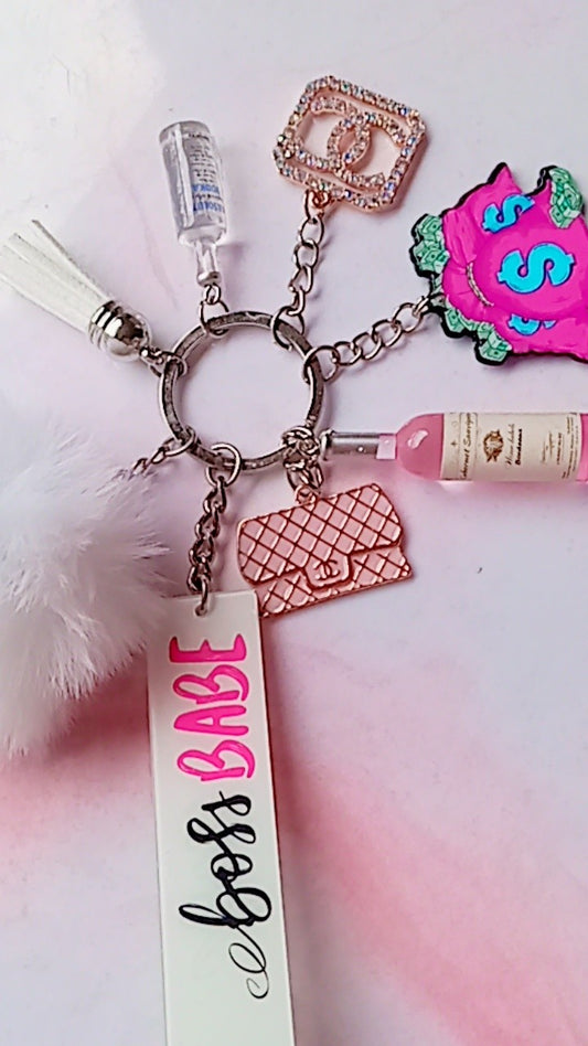 Boss Babe Pink Mega Key Chain