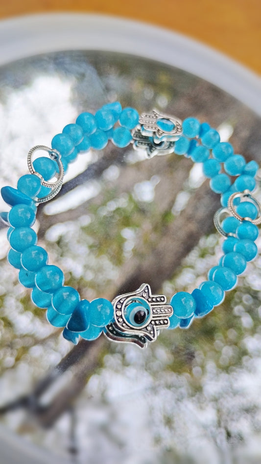 Blue Cats Eye Crystal Stone Bracelet