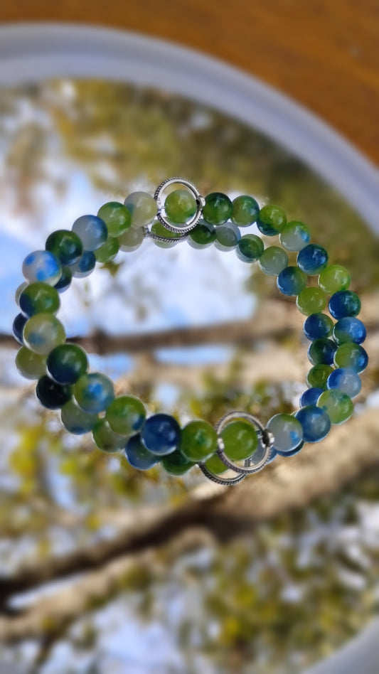 Green Aventurine / Blue Sodalite Crystal Stone Bracelet