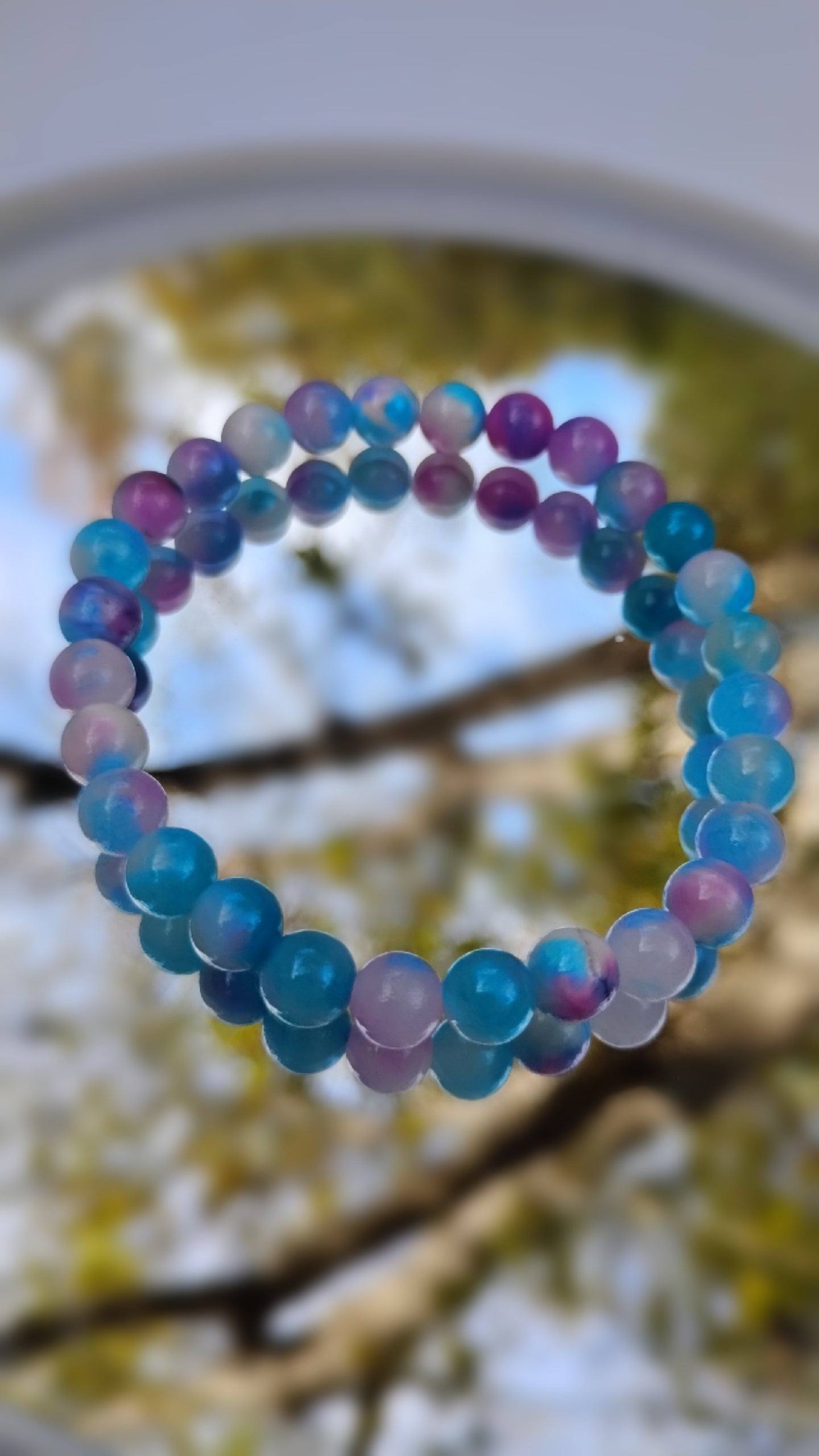 Blue / Purple Jade Crystal Stone Bracelet