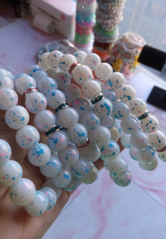 Cotton Candy Drip Beaded Bracelet